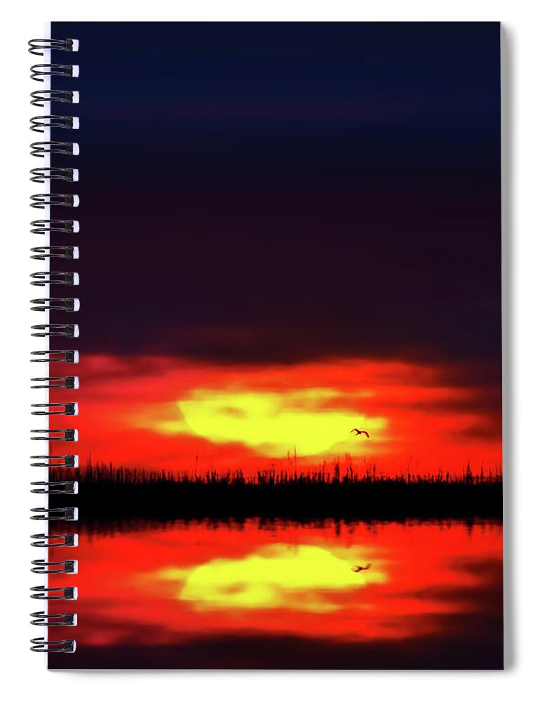 Sunset Spiral Notebook featuring the photograph Brush Fire Sunset by Mark Andrew Thomas
