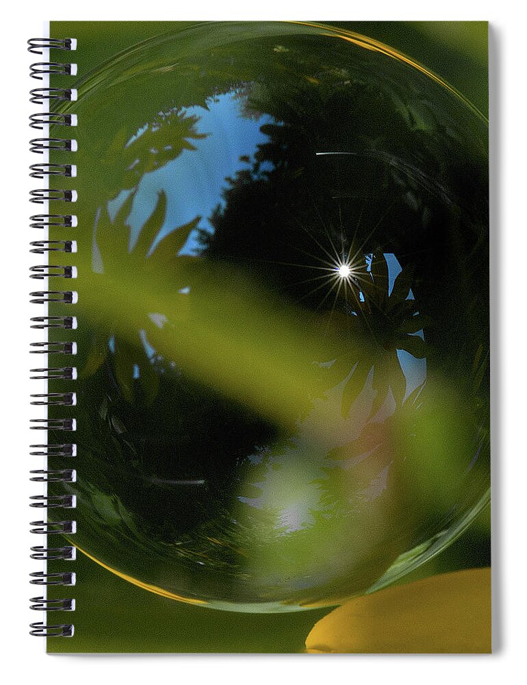 Garden Spiral Notebook featuring the photograph Bubble in the Garden by Bob Cournoyer