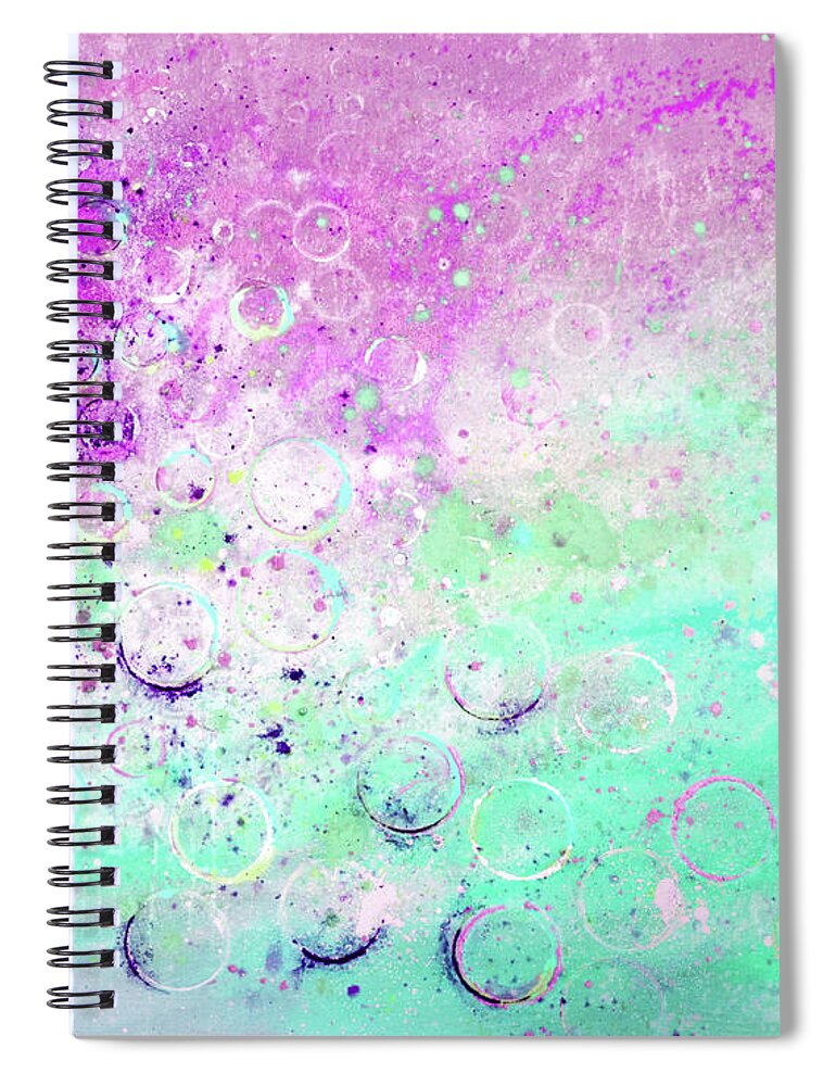 Bubbles Spiral Notebook featuring the painting Bubbles 2 by Gina De Gorna