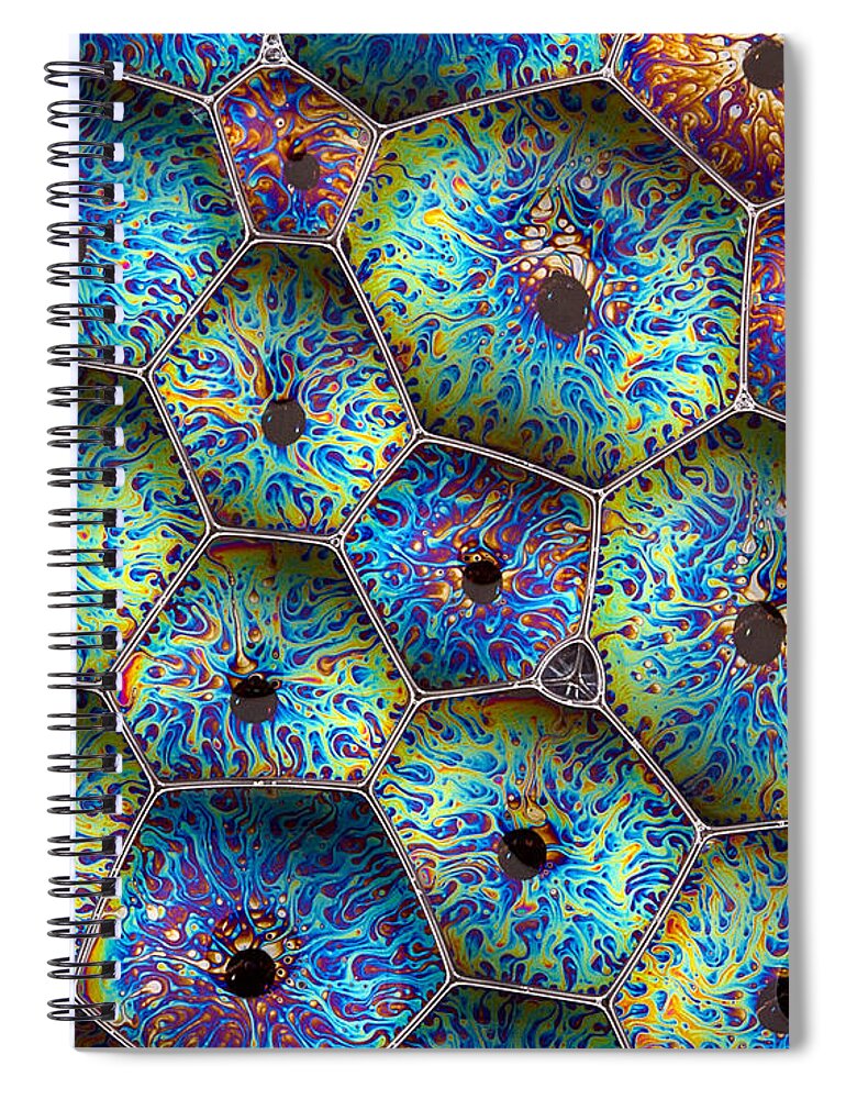 Blue Spiral Notebook featuring the photograph Bubbles by Jean Noren