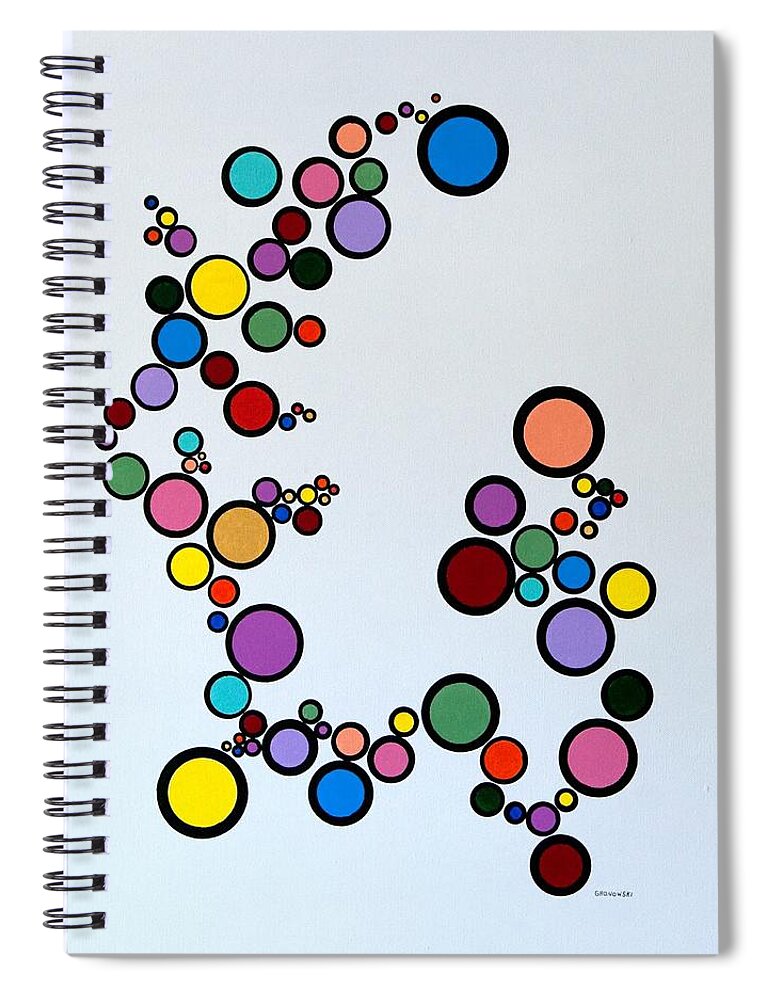 Abstract Spiral Notebook featuring the painting Bubbles2 by Thomas Gronowski