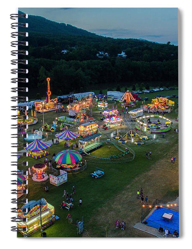 Buchanan Spiral Notebook featuring the photograph Buchanan Carnival Sunset by Star City SkyCams