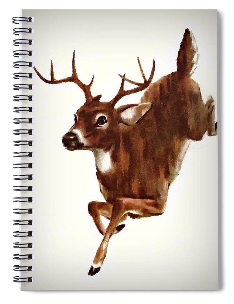 Buck Spiral Notebook featuring the mixed media Buck On The Run by Movie Poster Prints