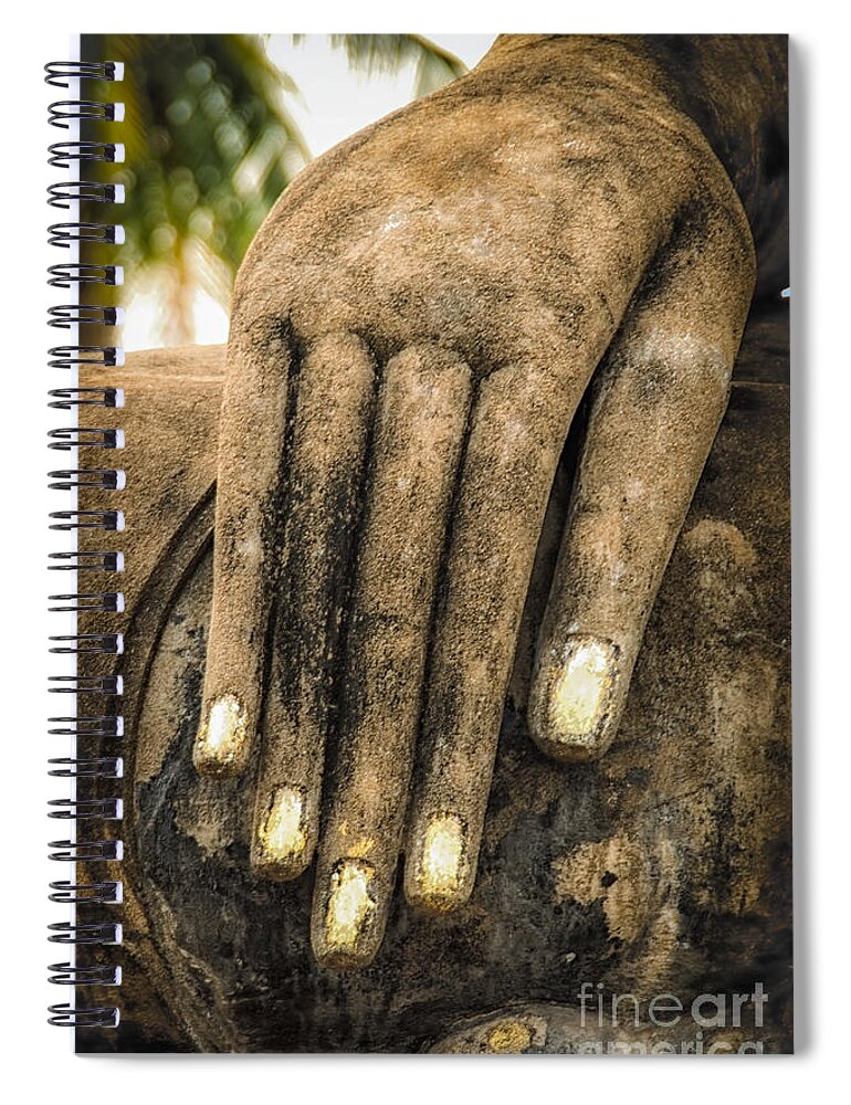 Sukhothai Spiral Notebook featuring the photograph Buddha Hand by Adrian Evans