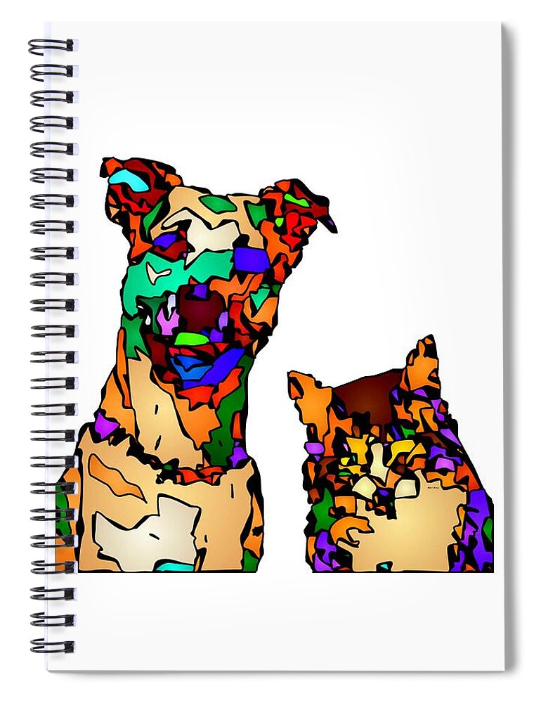 Dog Spiral Notebook featuring the digital art Buddies for Life. Pet Series by Rafael Salazar