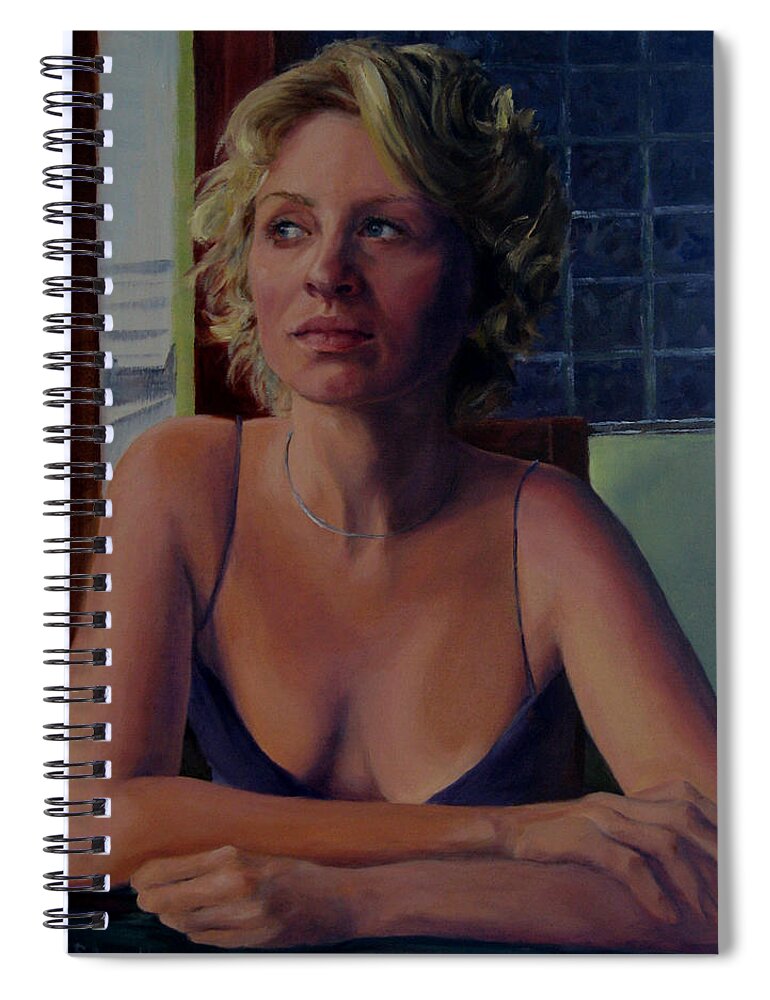 Portrait Spiral Notebook featuring the painting Buenos Aires One Sadness by Connie Schaertl