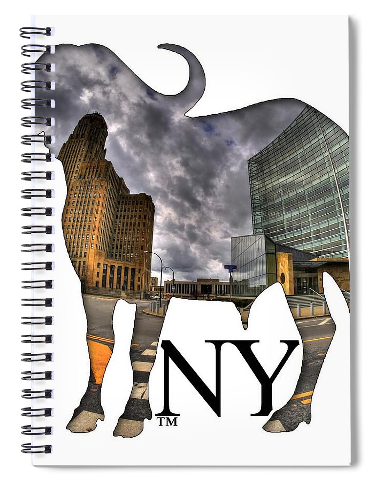 Michael Frank Jr; Nikon; Hdr; Iphone Case; Iphone; Galaxy; Galaxy Case; Phone Case; Buffalo; Buffalo Ny; Buffalo Spiral Notebook featuring the photograph Buffalo NY City Hall and Court Building by Michael Frank Jr