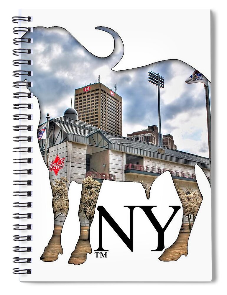 Michael Frank Jr; Nikon; Hdr; Iphone Case; Iphone; Galaxy; Galaxy Case; Phone Case; Buffalo; Buffalo Ny; Buffalo Spiral Notebook featuring the photograph Buffalo NY Coca Cola Field by Michael Frank Jr