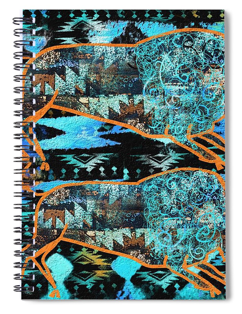 Print Spiral Notebook featuring the digital art Buffalo Print by Debra Baldwin