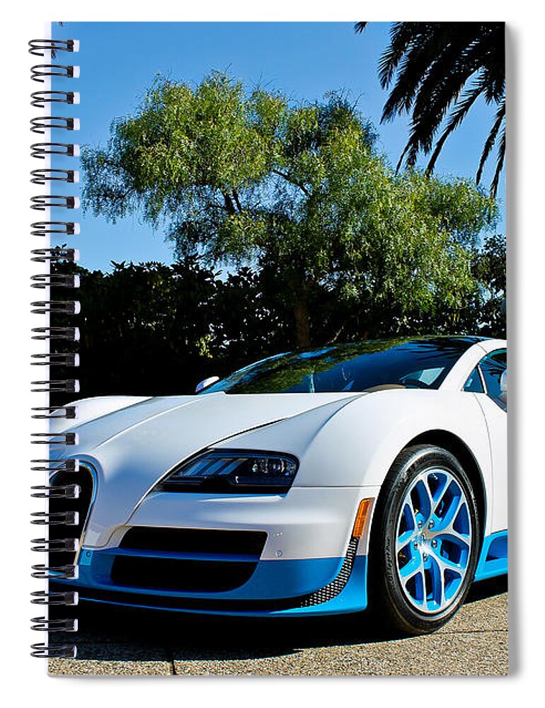 Bugatti Veyron Spiral Notebook featuring the digital art Bugatti Veyron by Maye Loeser