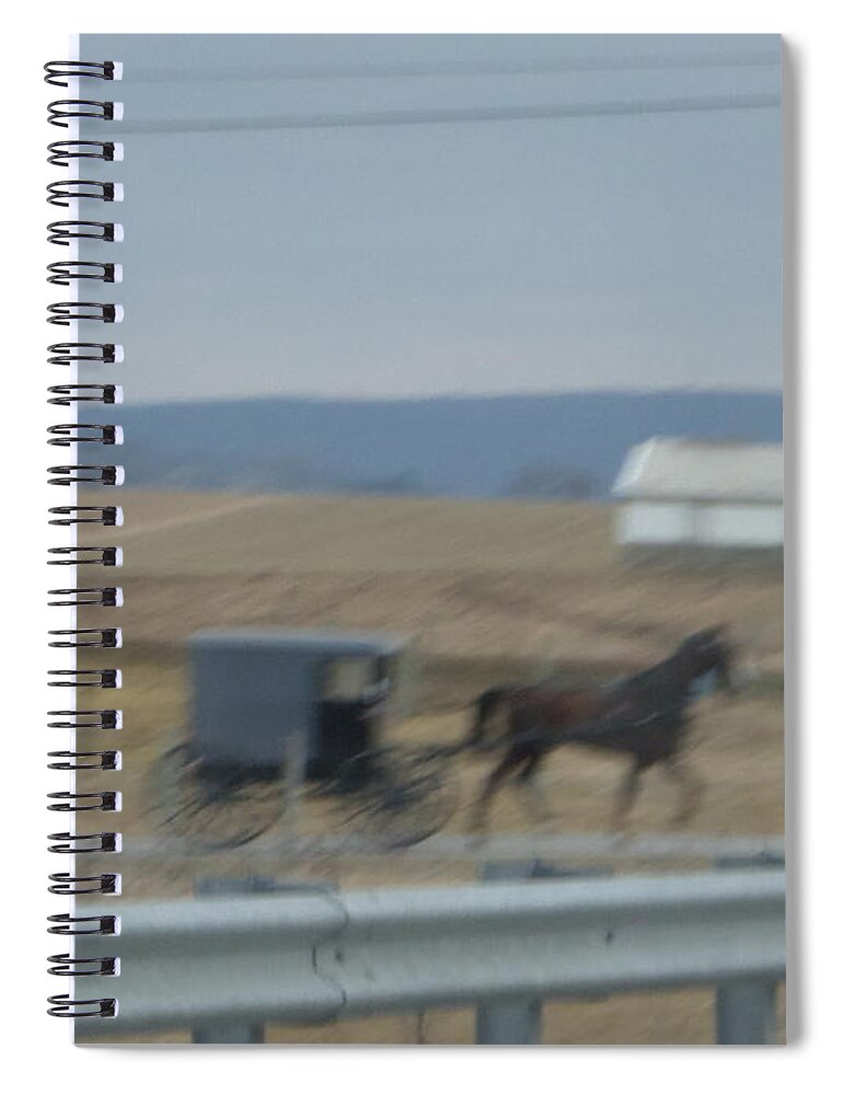 Amish Spiral Notebook featuring the photograph Buggy Ride Three by Christine Clark