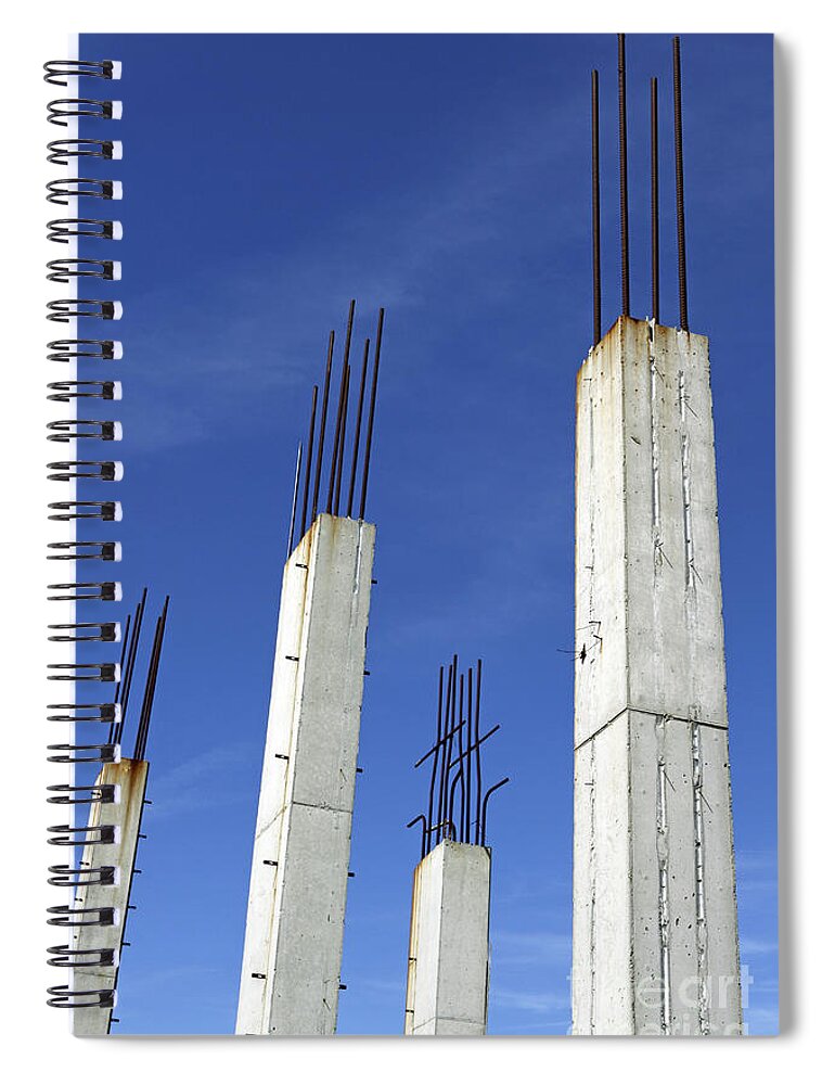 Reinforced Concrete Spiral Notebook featuring the photograph Building rising by John Van Decker