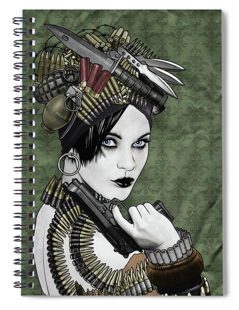 Bullets Spiral Notebook featuring the digital art Bullets Is My Business by Jason Casteel