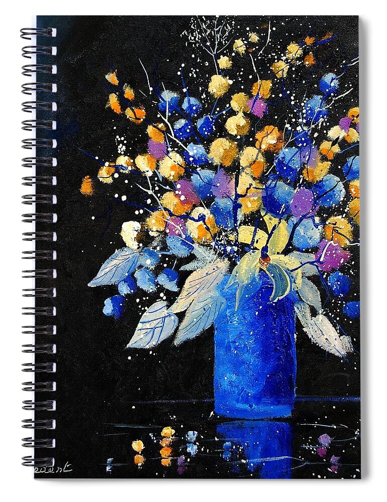 Flowers Spiral Notebook featuring the painting Bunch 451008 by Pol Ledent