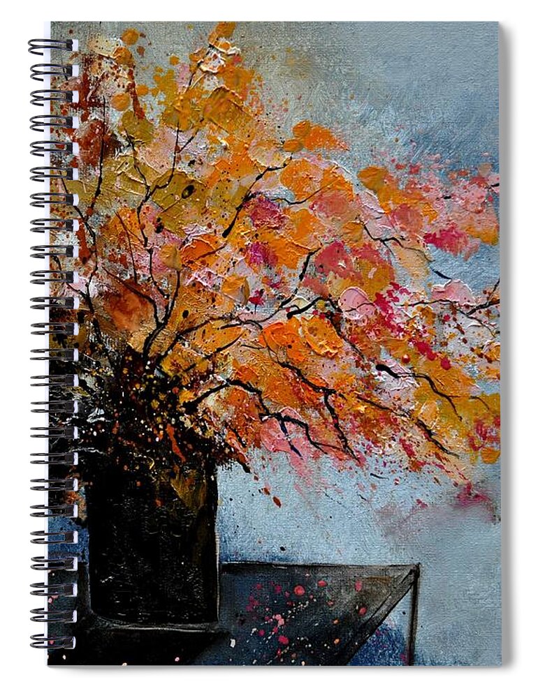 Flowers Spiral Notebook featuring the painting Bunch 51140 by Pol Ledent