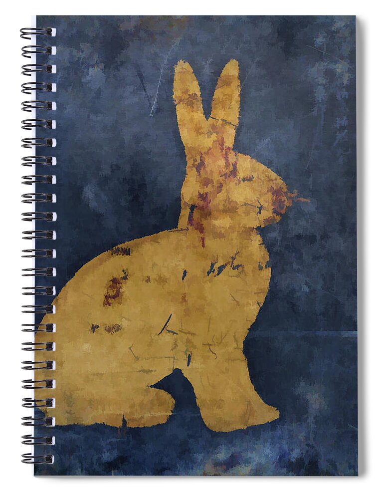 Bunny Spiral Notebook featuring the photograph Bunny in Blue by Carol Leigh