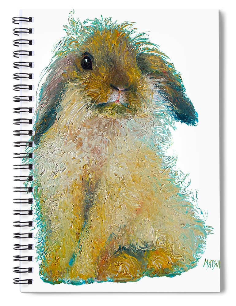 Bunny Spiral Notebook featuring the painting Bunny Rabbit painting by Jan Matson