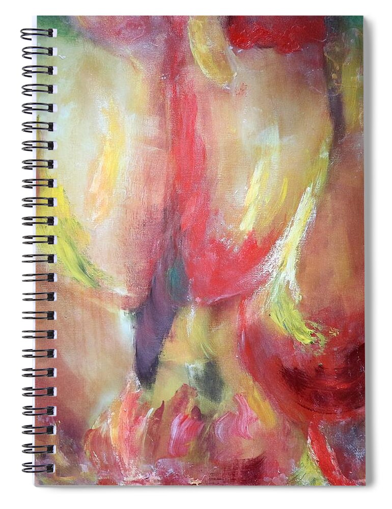 Colour Spiral Notebook featuring the painting Burn by Sam Shaker