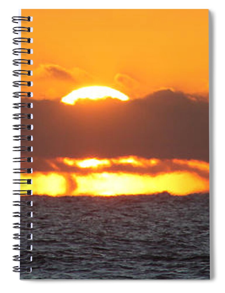 Sun Spiral Notebook featuring the photograph Burning Ocean by Robert Banach