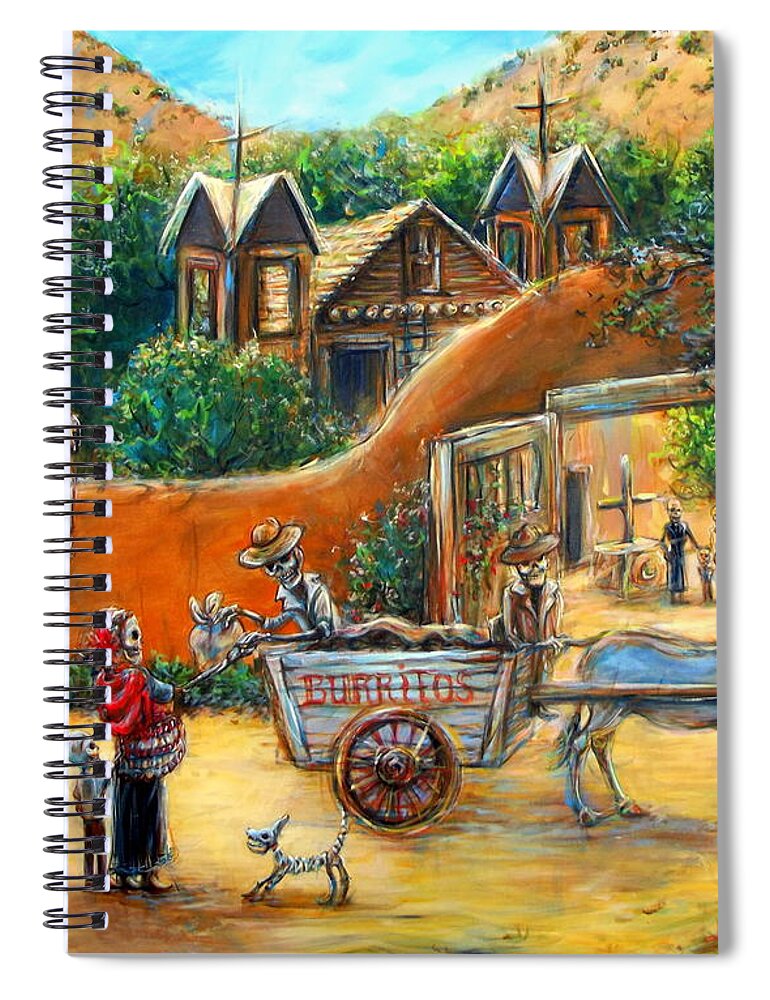 Burritos Spiral Notebook featuring the painting Burritos by Heather Calderon