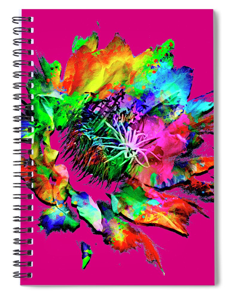 Burst Of Color Spiral Notebook featuring the mixed media Burst of Color by David Millenheft
