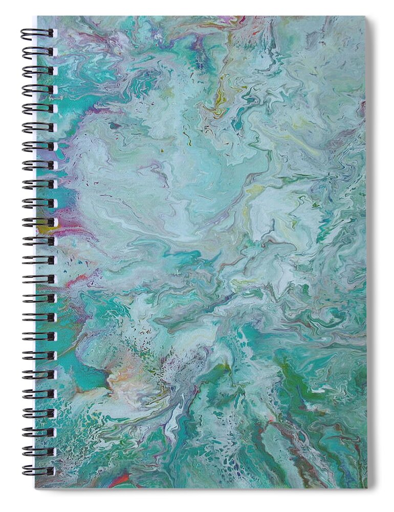 Abstract Spiral Notebook featuring the painting Burst by Sandy Dusek