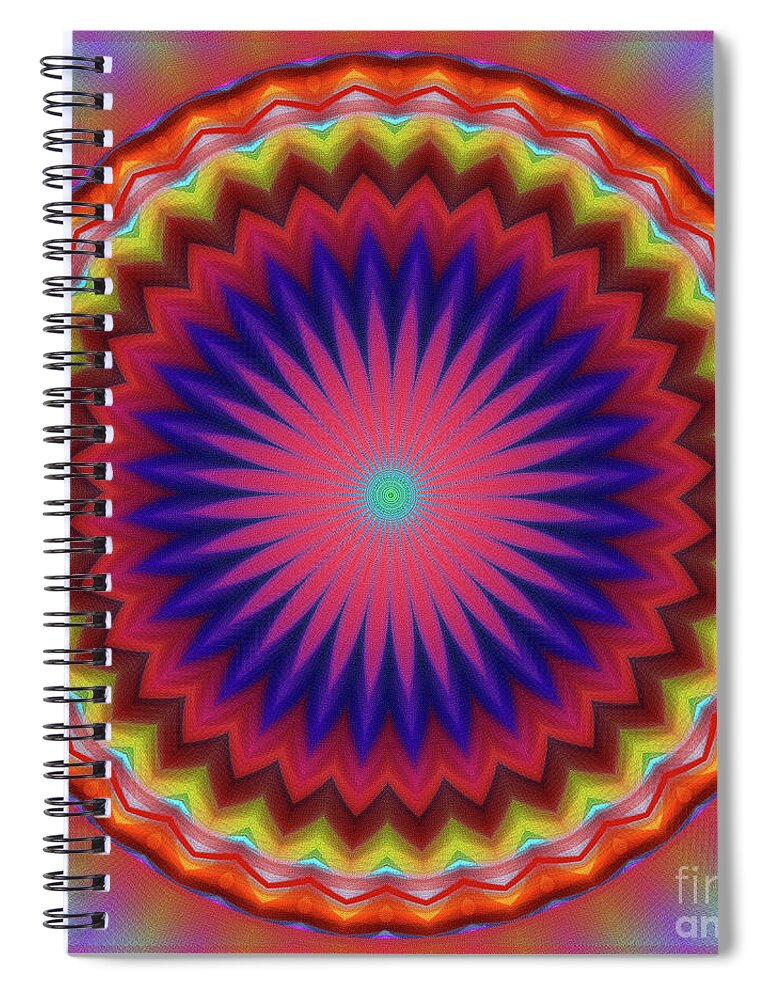 Digital Art Spiral Notebook featuring the digital art Bursting Star Mandala by Kaye Menner by Kaye Menner