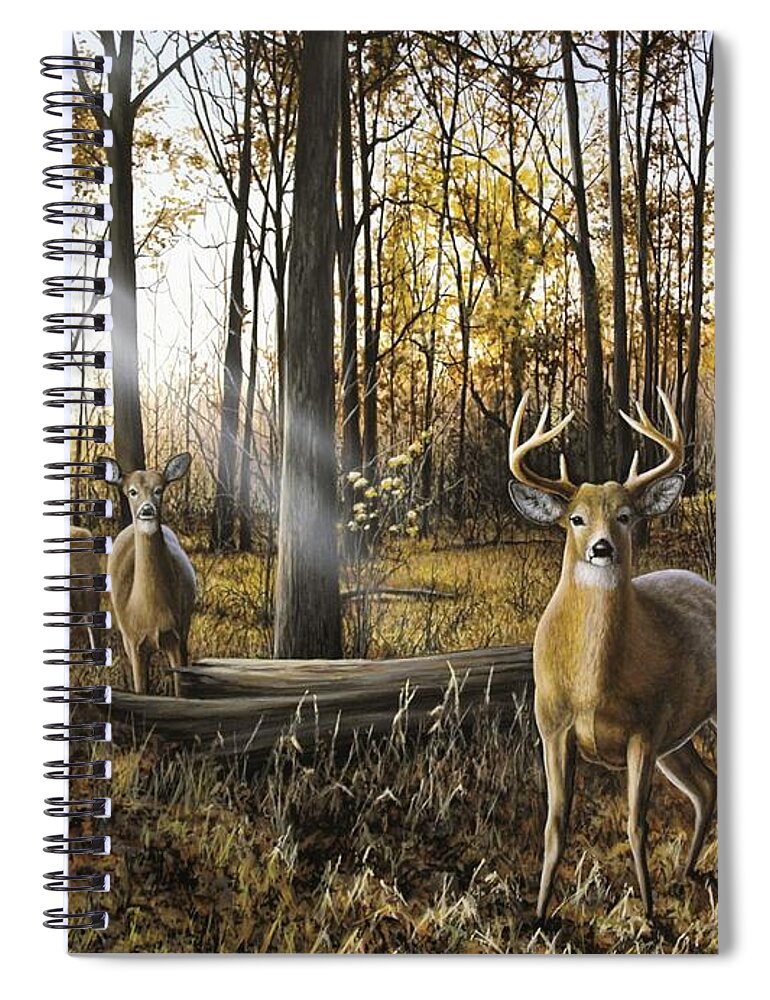 Deer Spiral Notebook featuring the painting Busted by Anthony J Padgett