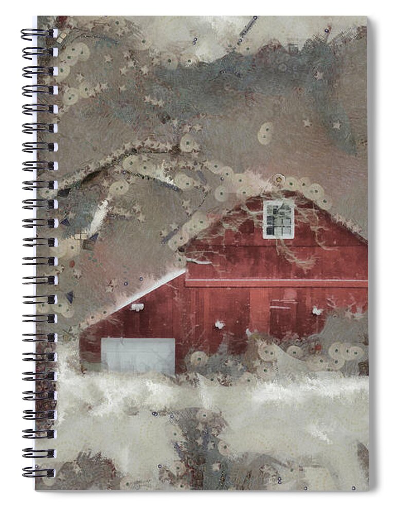 Snow Spiral Notebook featuring the mixed media Butter Lane by Trish Tritz