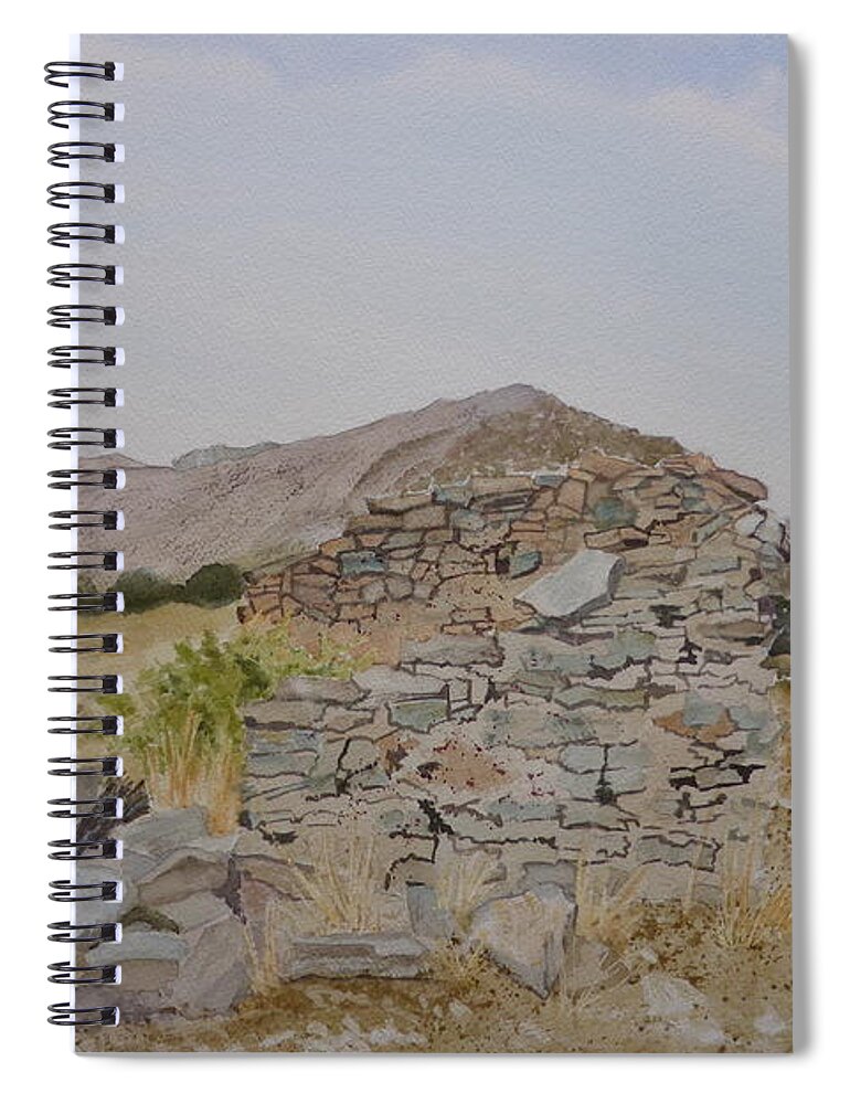 Butterfield Stage Line Spiral Notebook featuring the painting Old Butterfield Stage Station by Joel Deutsch