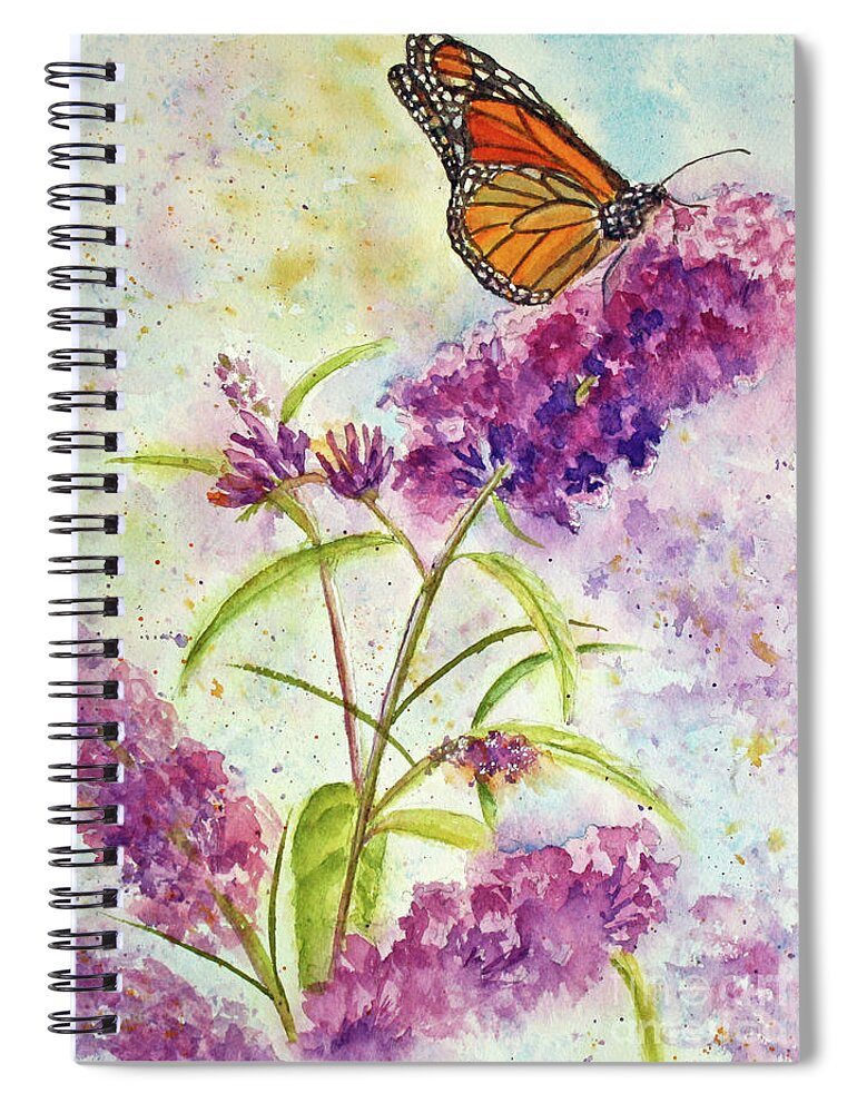 Butterfly Spiral Notebook featuring the painting Butterfly Blues by Kathryn Duncan