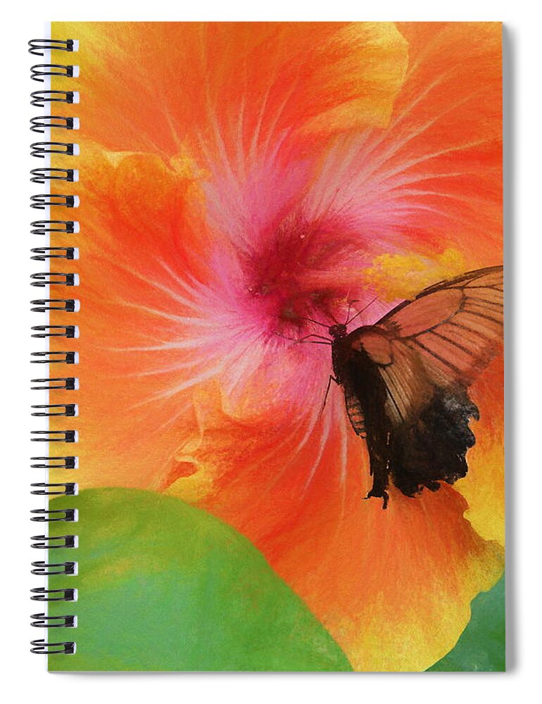 Flower Spiral Notebook featuring the photograph Butterfly Botanical by Kathy Bassett