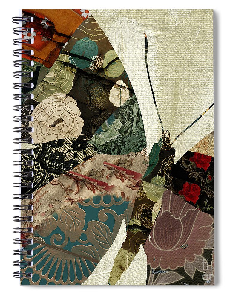 Butterfly Spiral Notebook featuring the painting Butterfly Brocade III by Mindy Sommers