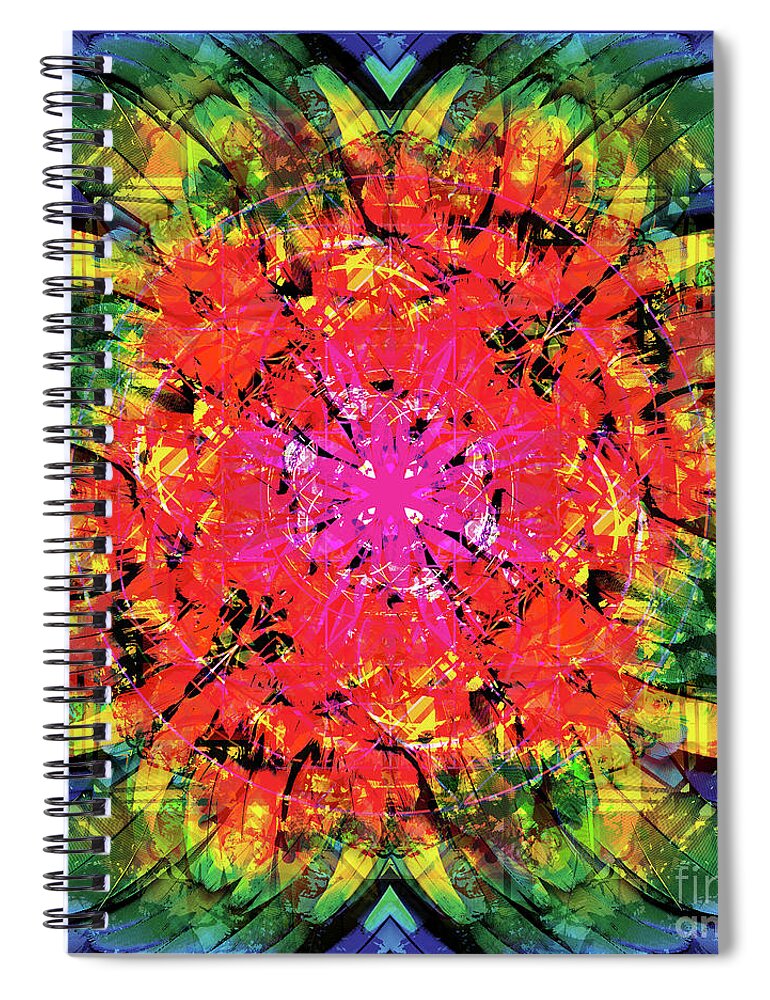 Abstract Spiral Notebook featuring the digital art Butterfly Design by Xrista Stavrou