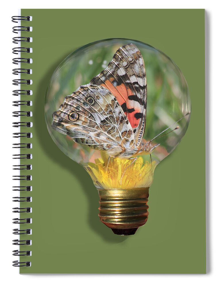 Butterfly Spiral Notebook featuring the photograph Butterfly In A Bulb II by Shane Bechler