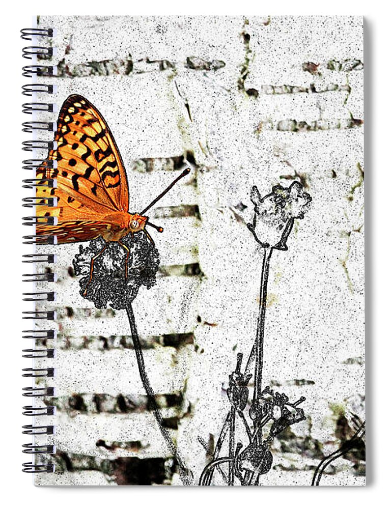 Butterfly Spiral Notebook featuring the digital art Butterfly by K Bradley Washburn