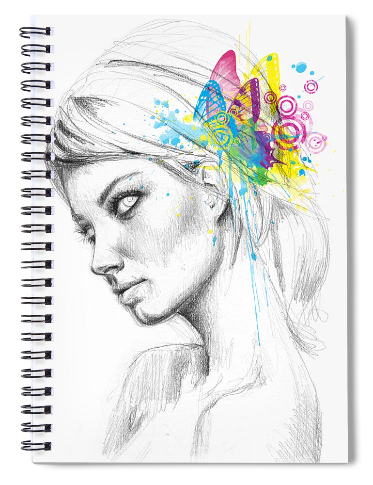 Butterfly Spiral Notebook featuring the digital art Butterfly Queen by Olga Shvartsur