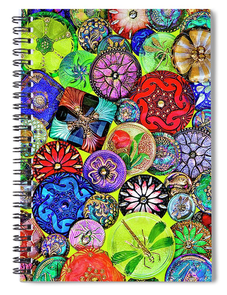 Jigsaw Puzzle Spiral Notebook featuring the photograph Button Beautiful by Carole Gordon