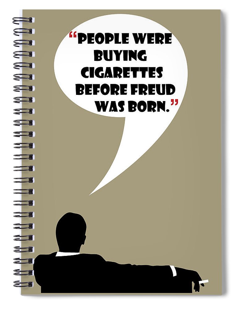 Don Draper Spiral Notebook featuring the painting Buying Cigarettes - Mad Men Poster Don Draper Quote by Beautify My Walls