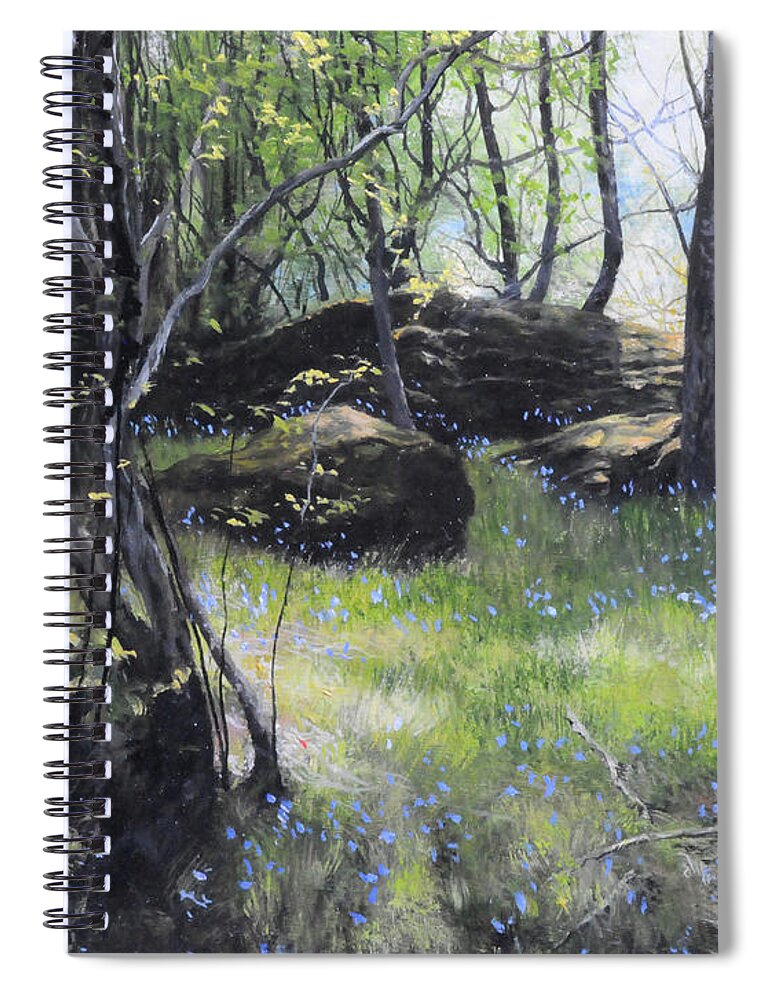 Landscape Spiral Notebook featuring the painting By The Farm by Harry Robertson