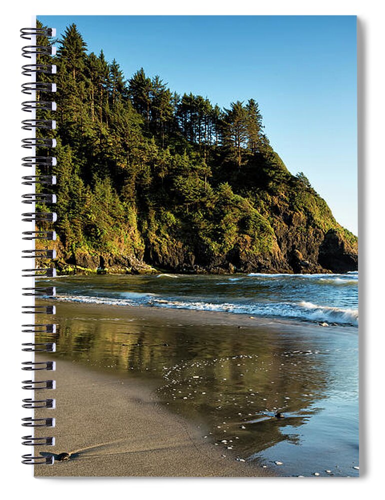 Shoreline Spiral Notebook featuring the photograph By the Side of the Sea by Belinda Greb