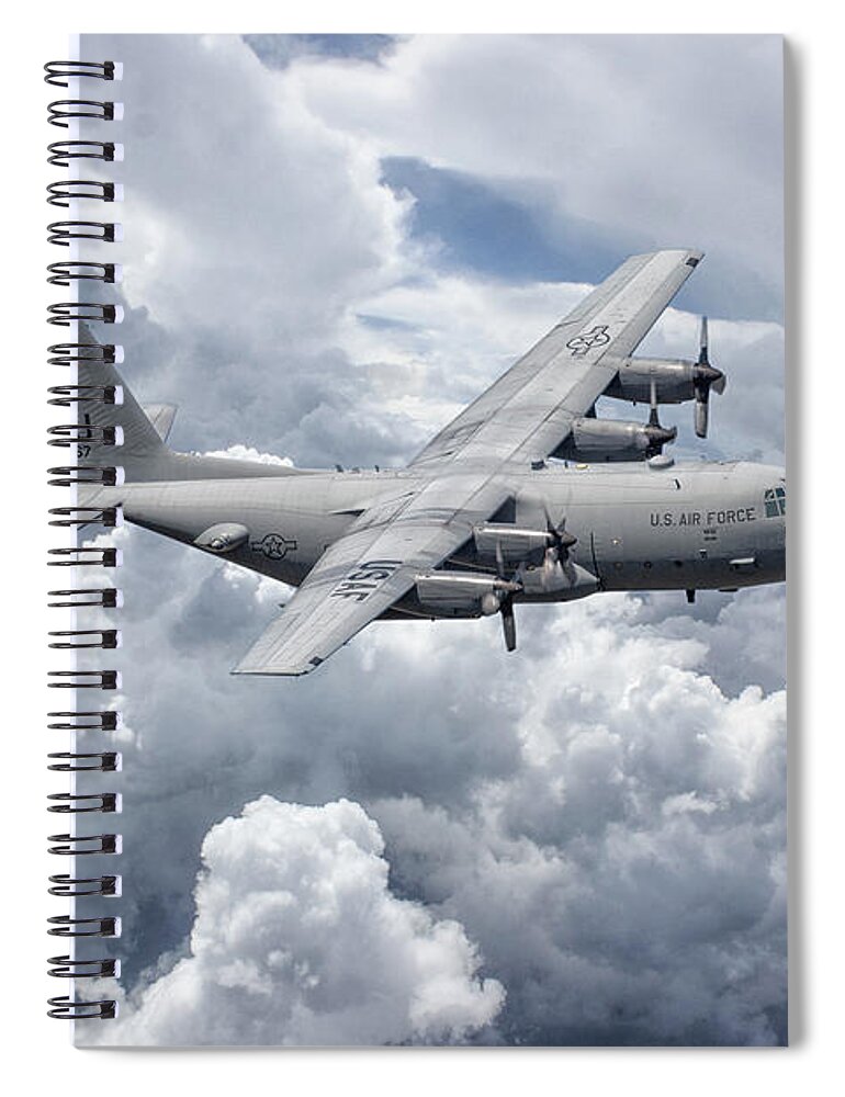 C130 Spiral Notebook featuring the digital art C130 36th Airlift by Airpower Art