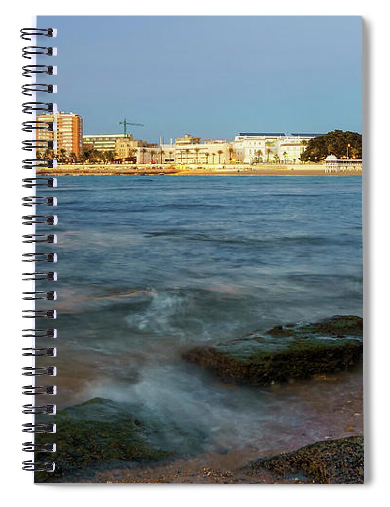 Coast Spiral Notebook featuring the photograph Caleta Beach and Spa Cadiz Spain by Pablo Avanzini