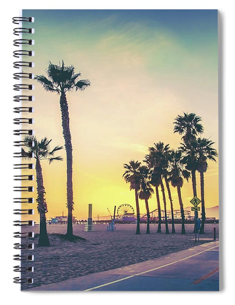 Venice Beach Spiral Notebook featuring the photograph Cali Sunset by Az Jackson