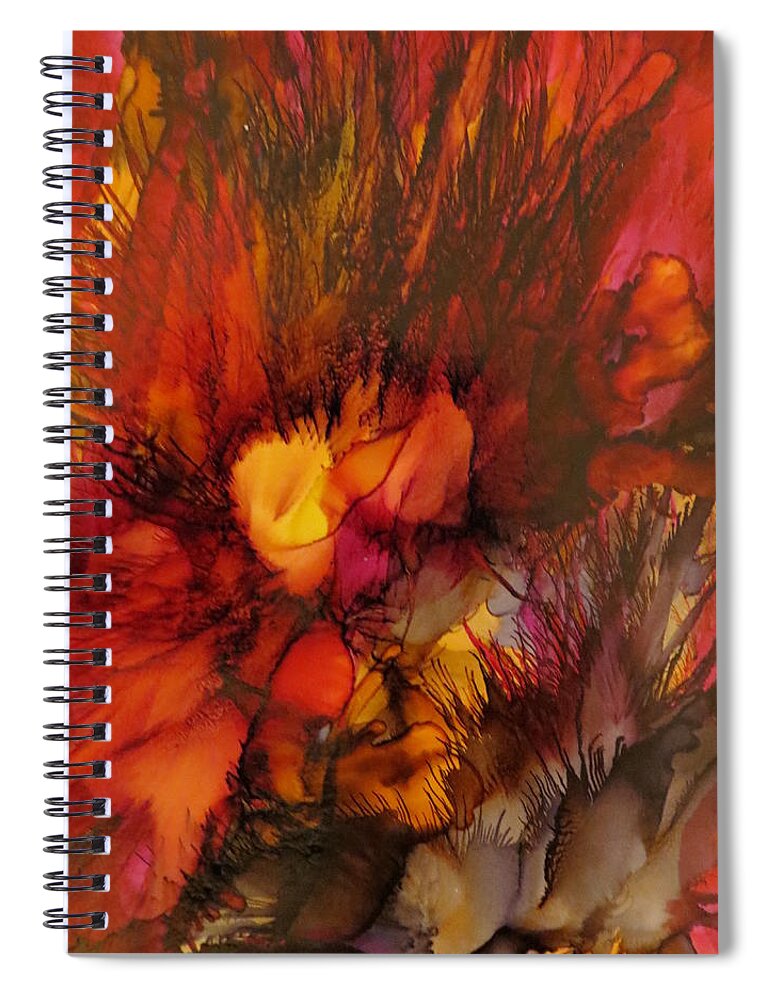 Abstract Spiral Notebook featuring the painting Caliente by Soraya Silvestri
