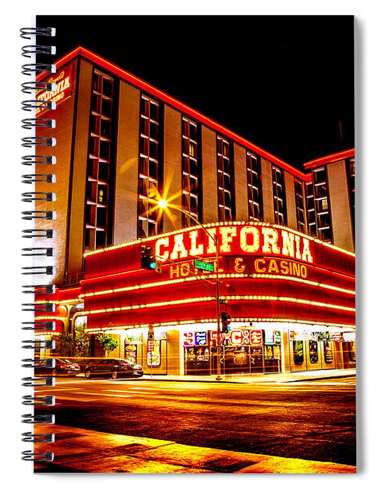 Las Vegas Spiral Notebook featuring the photograph California Hotel by Az Jackson