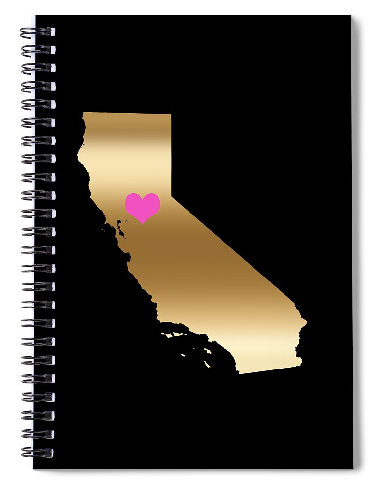 California Love Spiral Notebook featuring the digital art California Love on Black Background by Leah McPhail