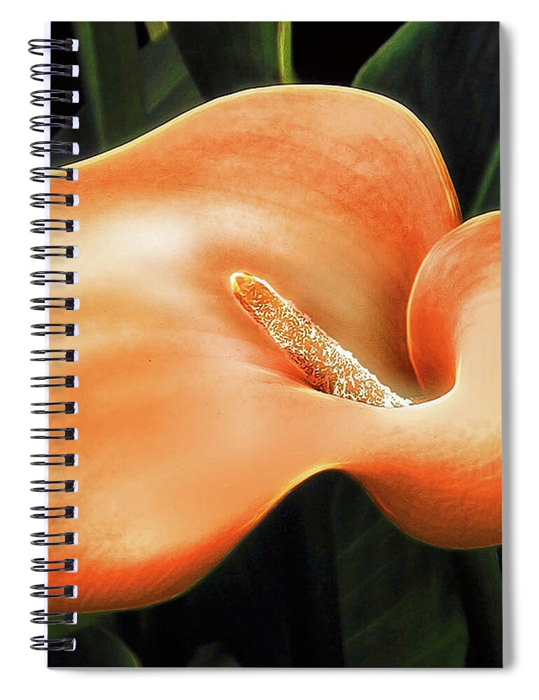 Plants Spiral Notebook featuring the digital art Calla Lily by Pennie McCracken