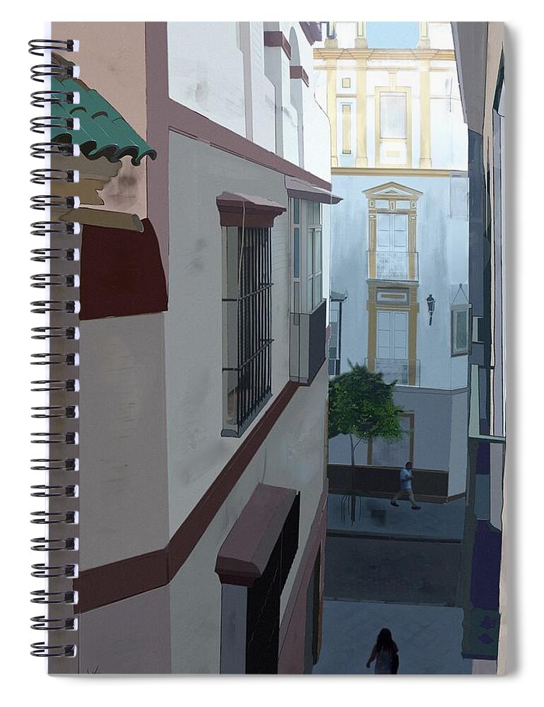 Victor Shelley Spiral Notebook featuring the digital art Calle Rodriguez Zapata by Victor Shelley
