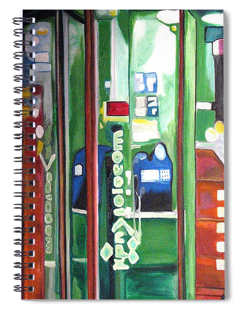 Abstract Spiral Notebook featuring the painting Calling Dam by Patricia Arroyo